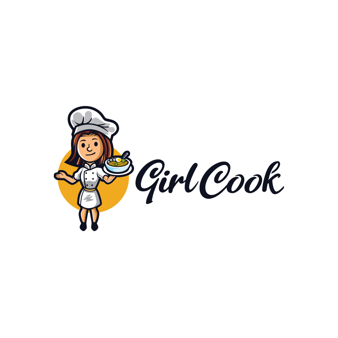 Girl Cook Mascot Logo Design cover image.