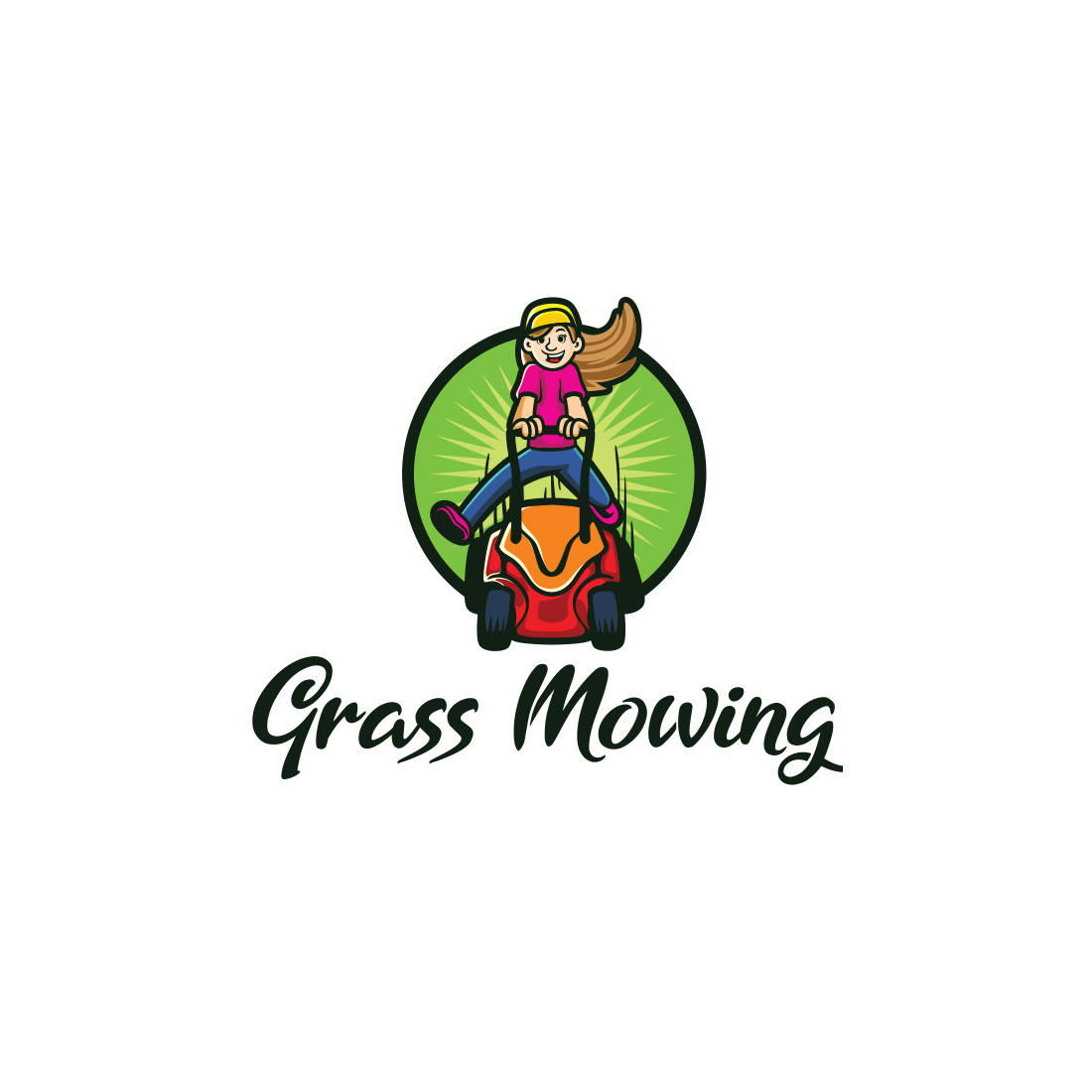 Grass Mowing Logo Design - MasterBundles
