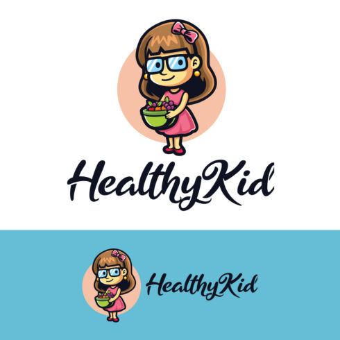 Healthy Girl Character Masot Logo Design cover image.