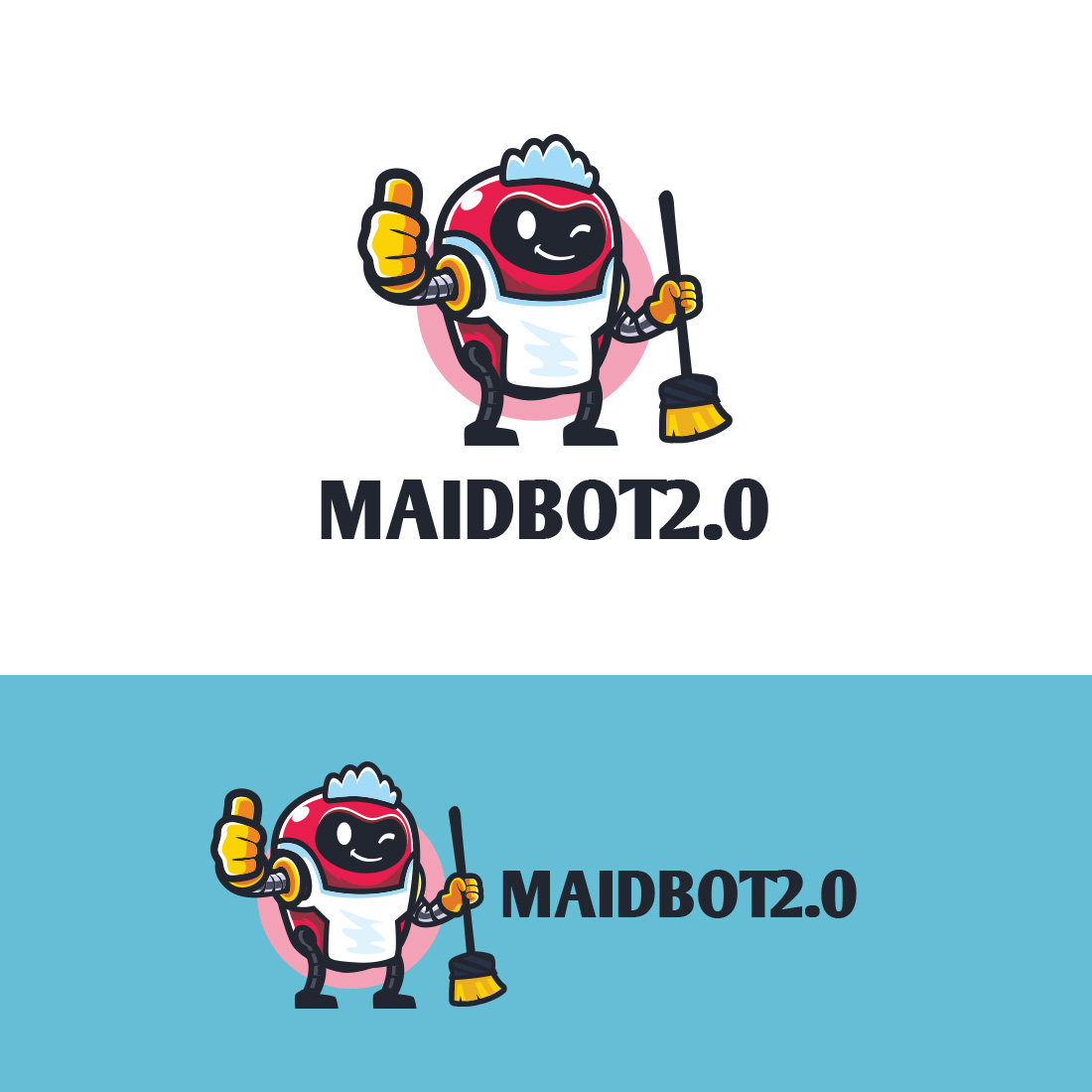 Maid Bot Character Mascot Logo cover image.