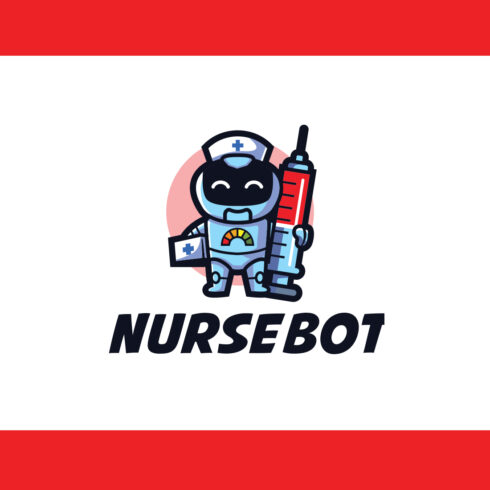 Nurse Robot Character Mascot Logo Design cover image.