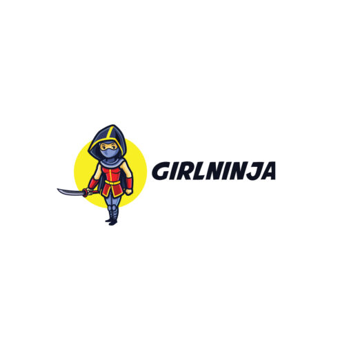 Girl Ninja Character Logo Design cover image.