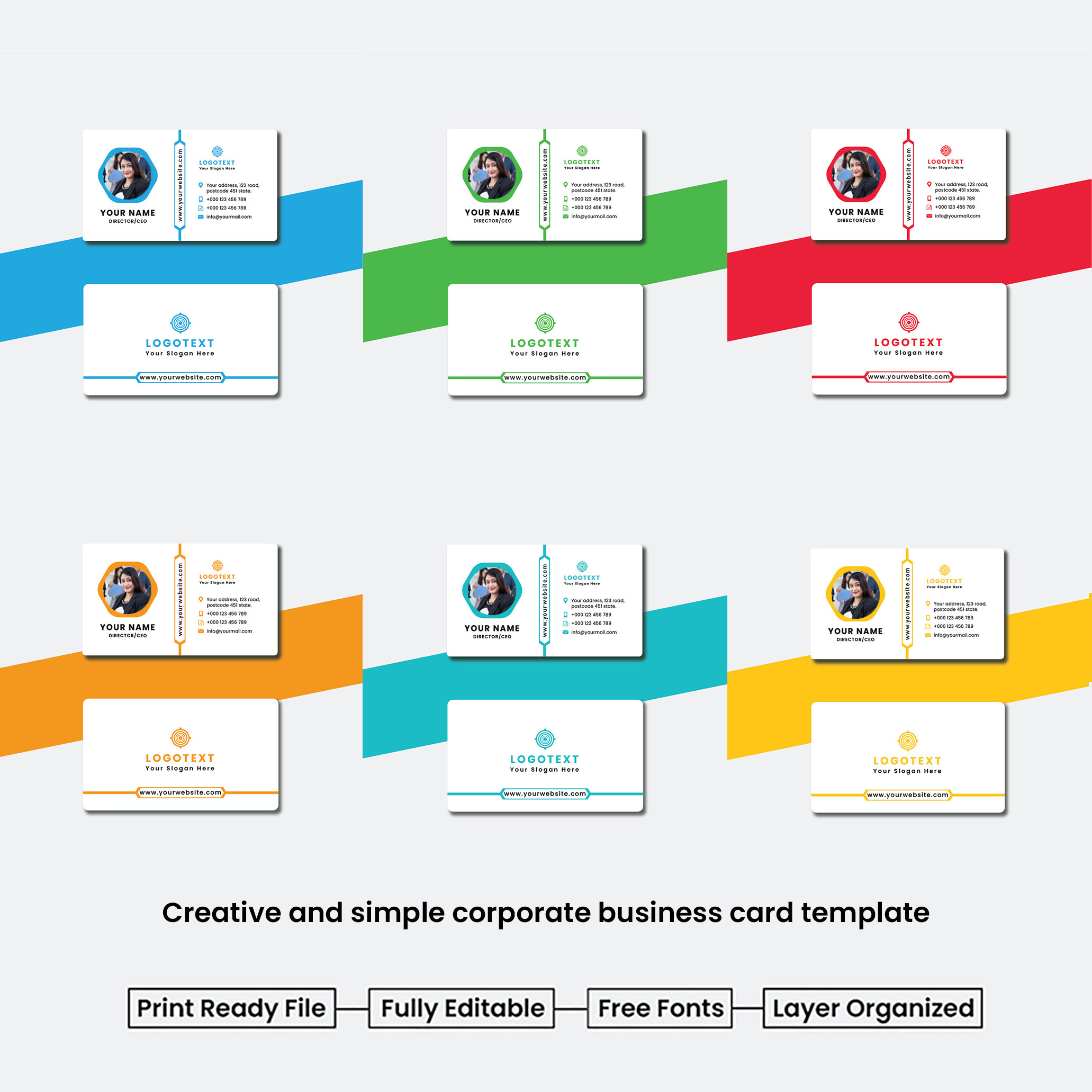 Creative Simple Business Card Templates preview image.