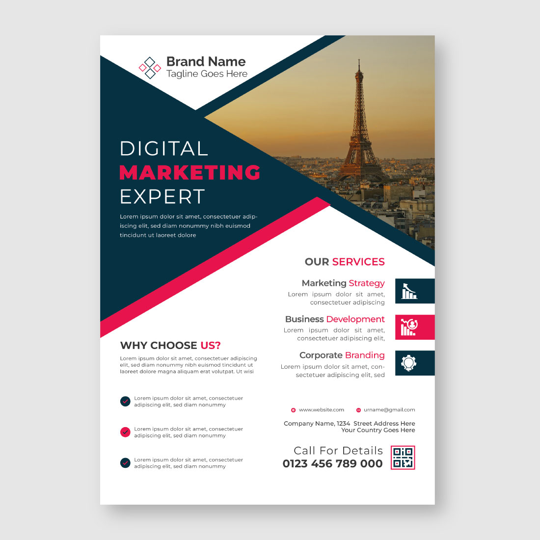 Flyer for a digital marketing expert.
