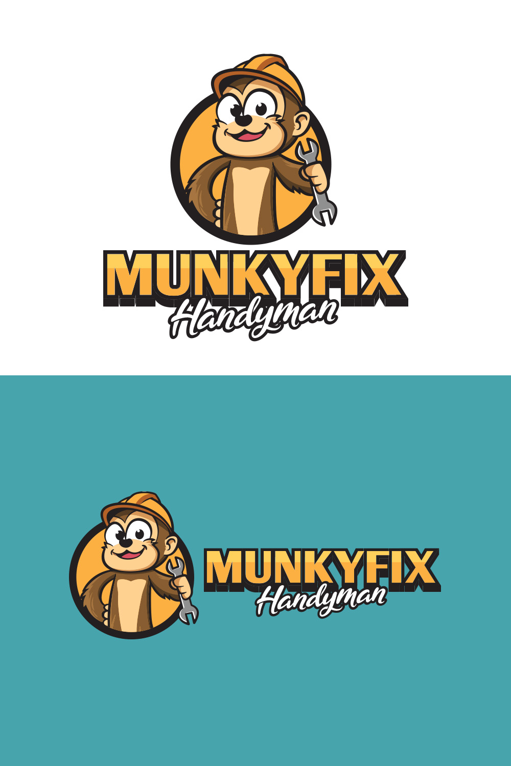 Monkey Handyman Logo pinterest preview image.