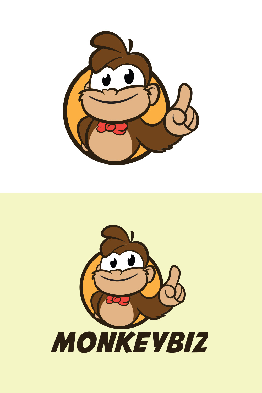 Monkey Biz Logo Design pinterest preview image.
