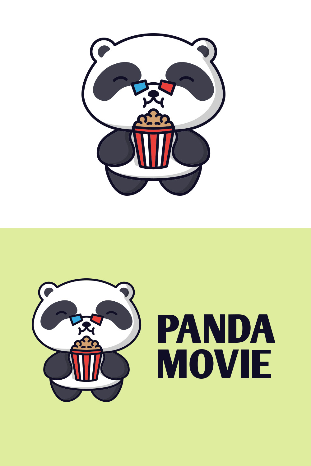 Panda Movie Logo Design pinterest preview image.