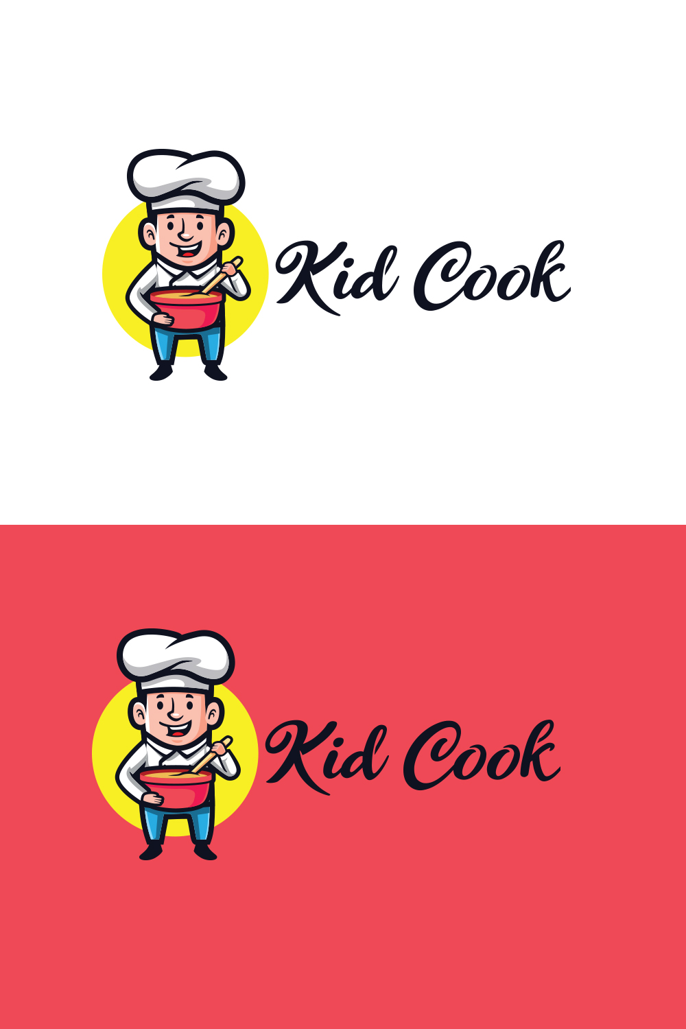 Kid Cook Mascot Logo Design pinterest preview image.
