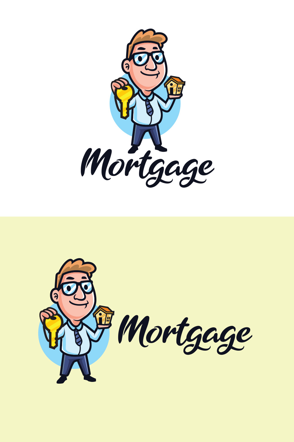 Mortgage Character Mascot Logo Design pinterest preview image.