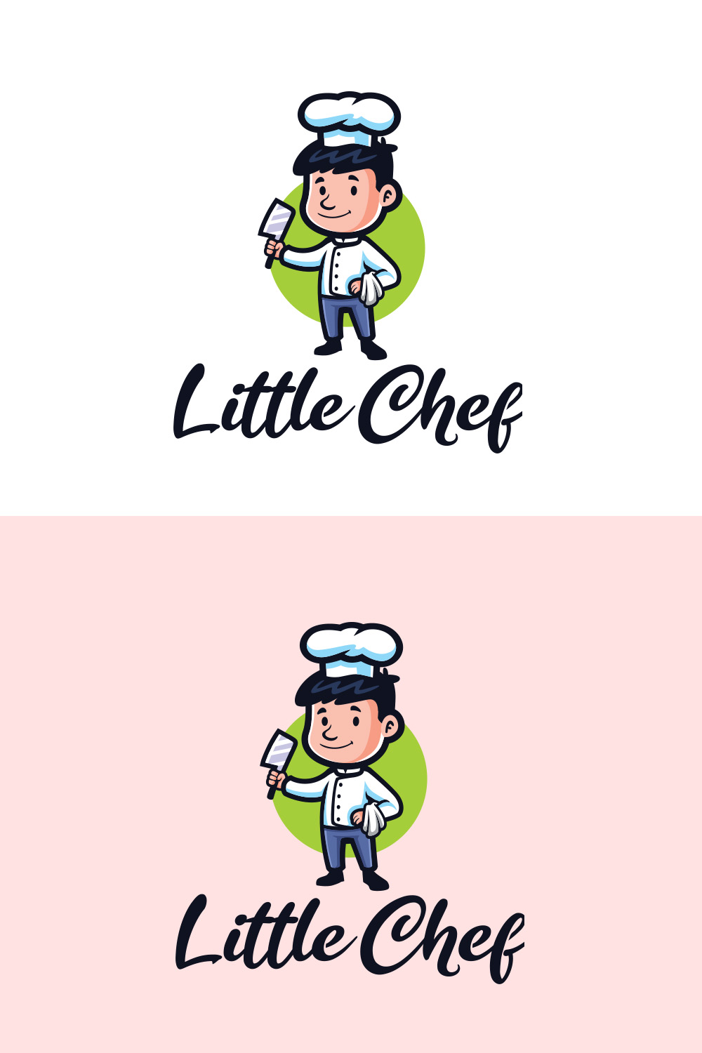 Little Chef Character LogoDesign pinterest preview image.