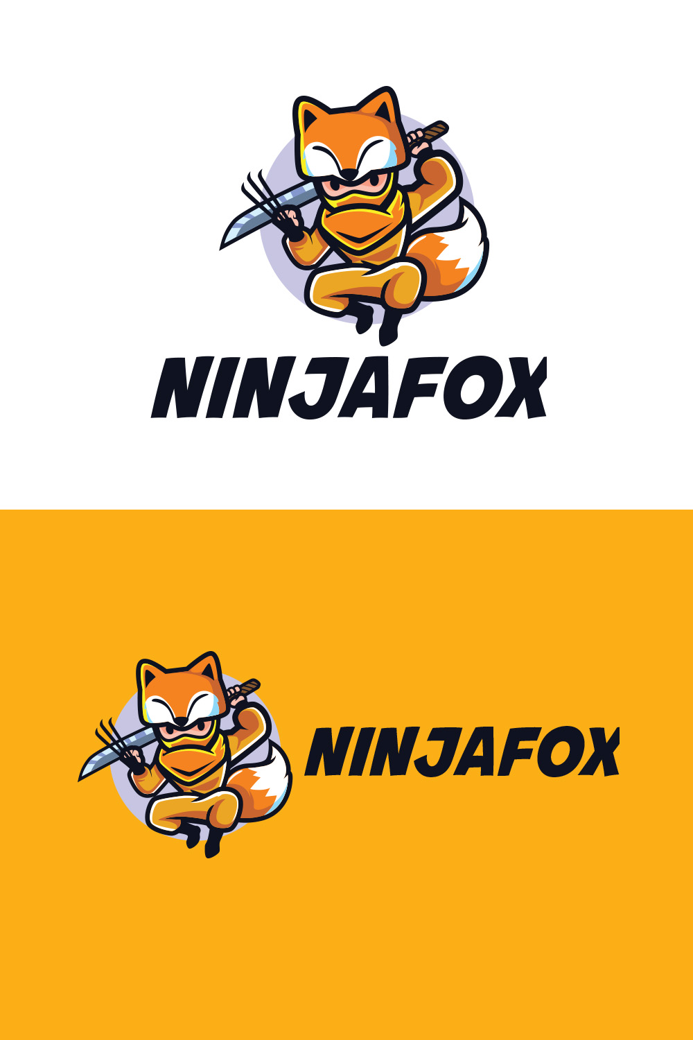 Foxy Ninja Character Mascot Logo pinterest preview image.