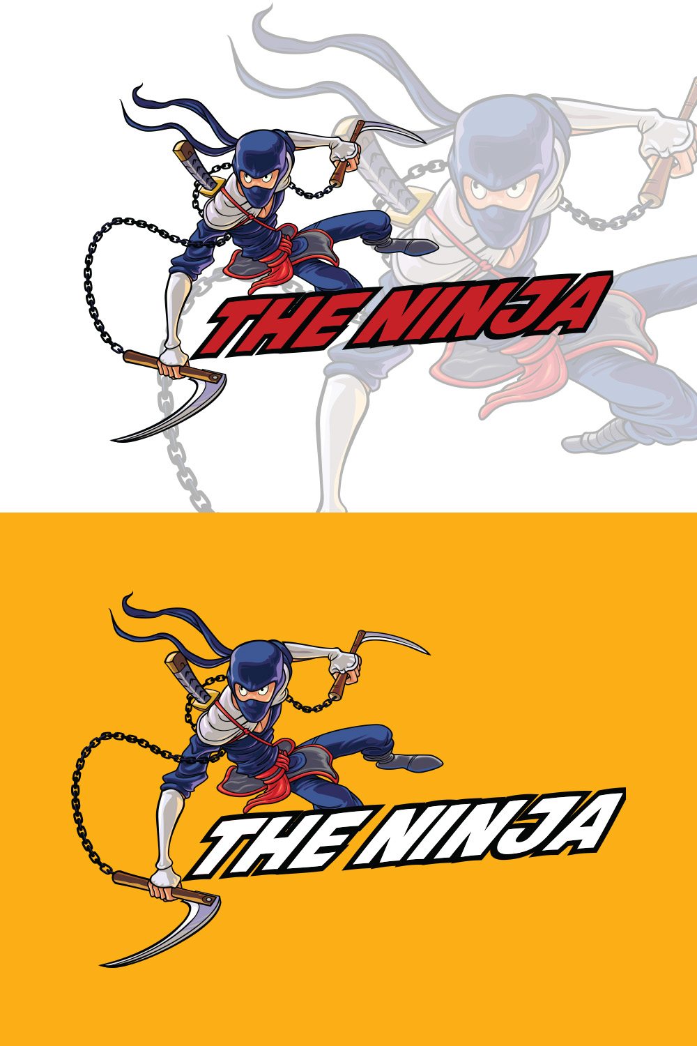 Ninja Master Weapon Esport Logo Design pinterest preview image.