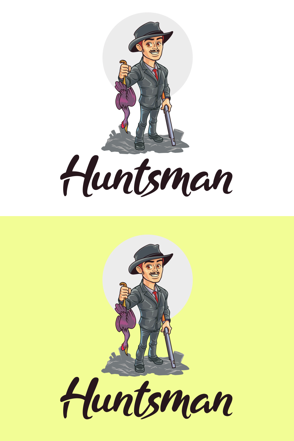 Duck Hunter Character Logo Design pinterest preview image.