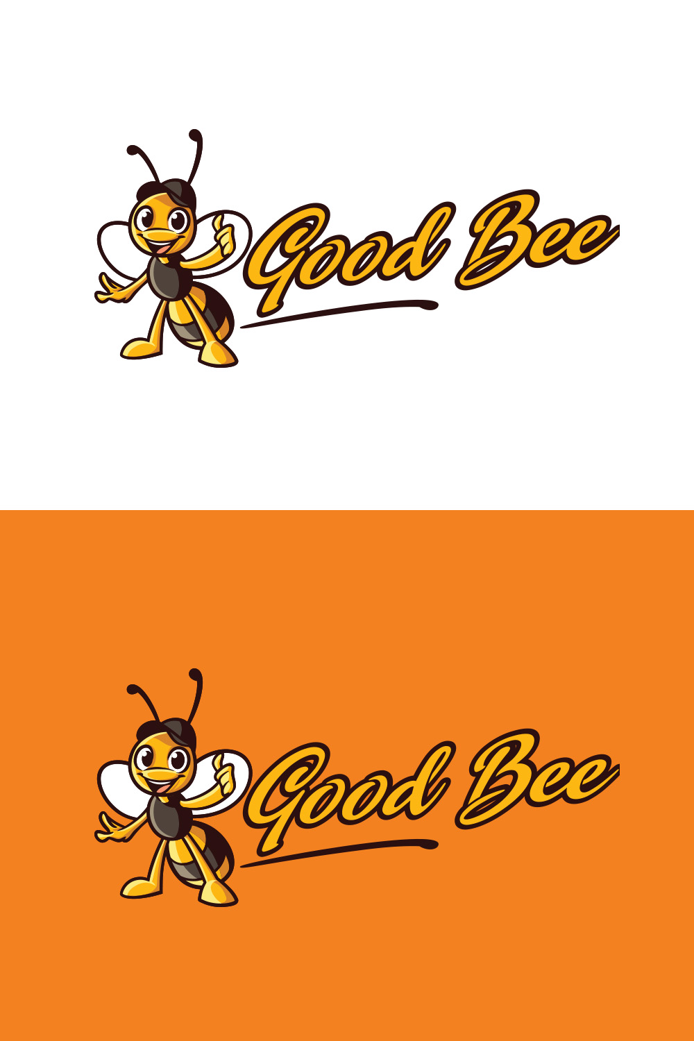 Good Bee Character Mascot Logo Design pinterest preview image.