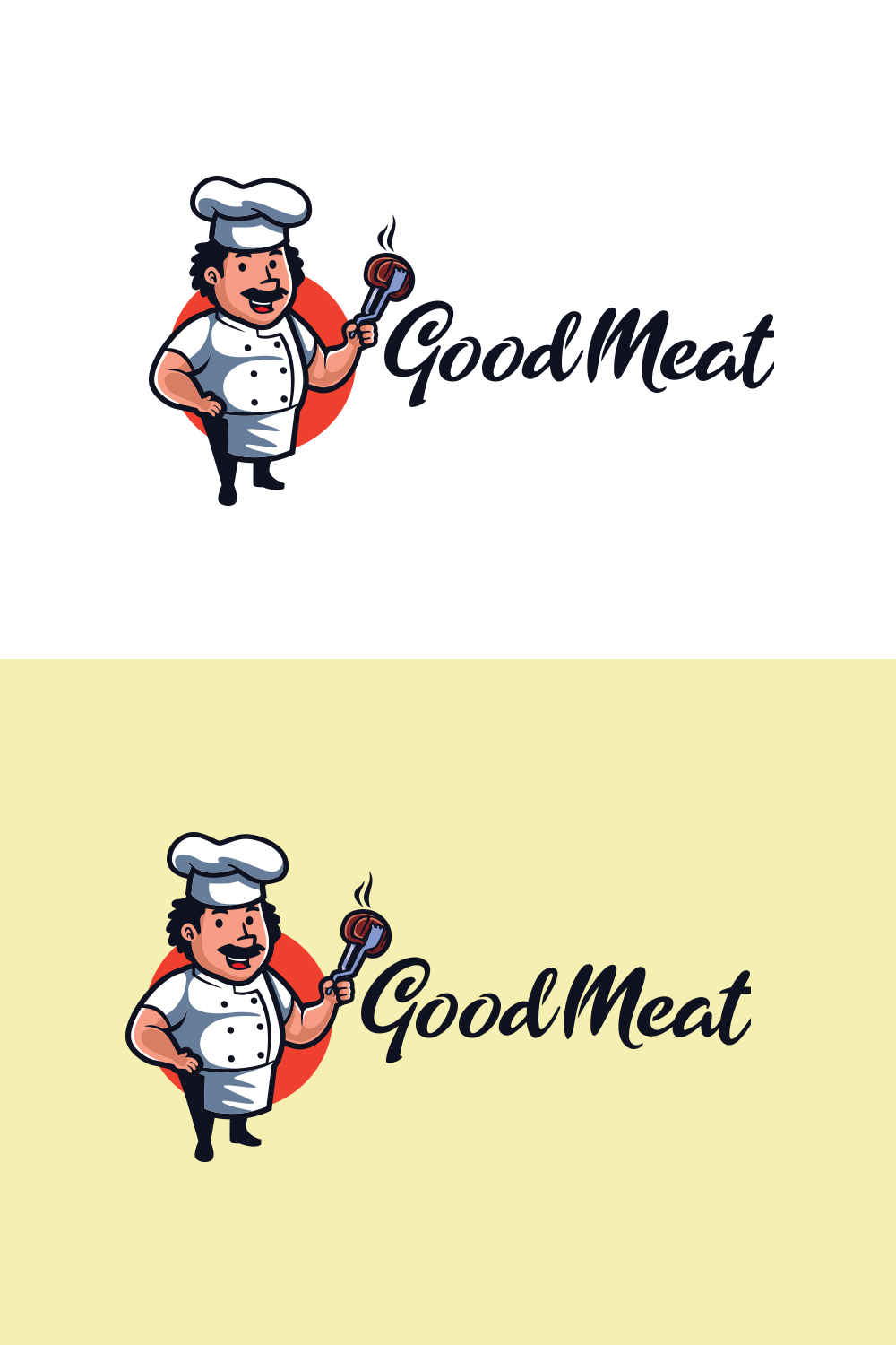 Good Meat - Chef Character Mascot Logo pinterest preview image.
