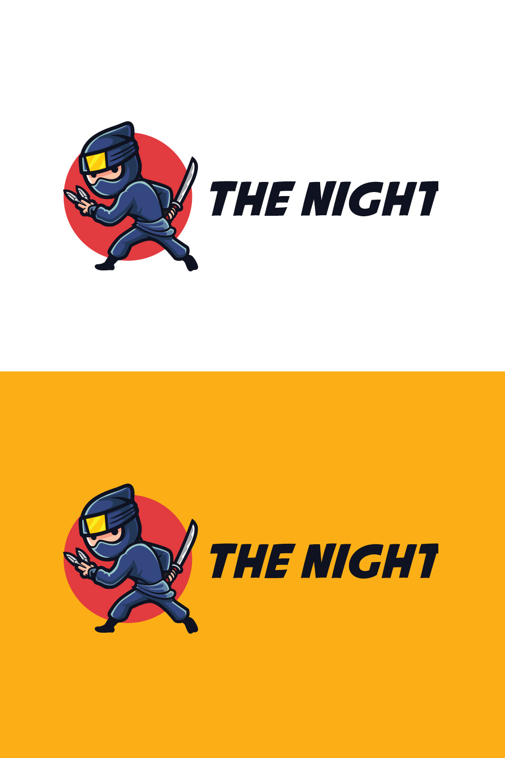 Night Ninja Cartoon Mascot Logo Design pinterest preview image.