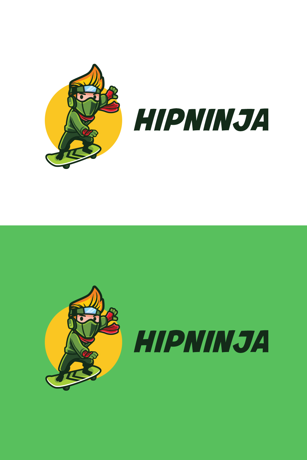 Hip Ninja Character Mascot Logo pinterest preview image.
