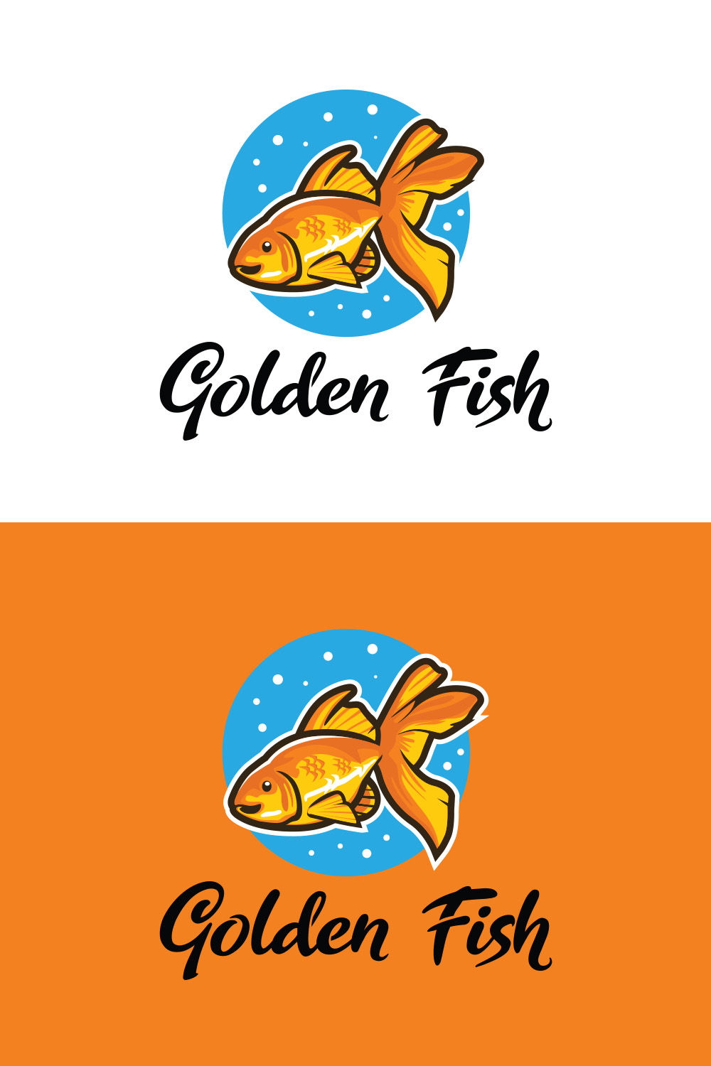 Golden Fish Logo pinterest preview image.