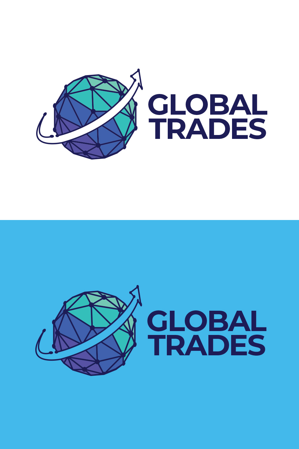 Global Trades Logo Design pinterest preview image.