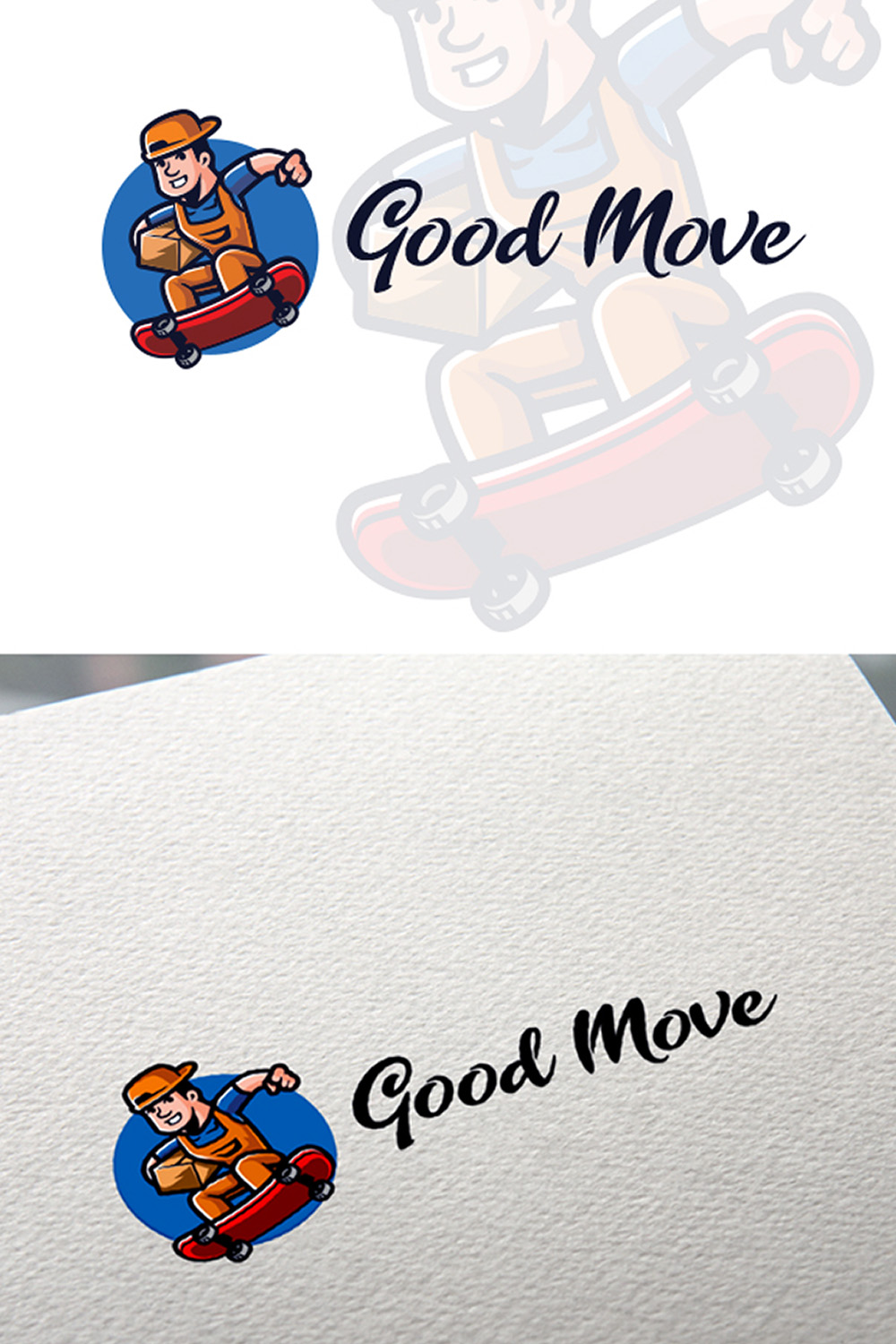 Quick Move Deivery Service Mascot Logo Design pinterest preview image.
