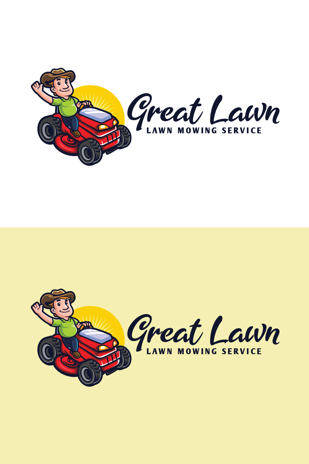 Lawn Mowing Service Logo Design pinterest preview image.
