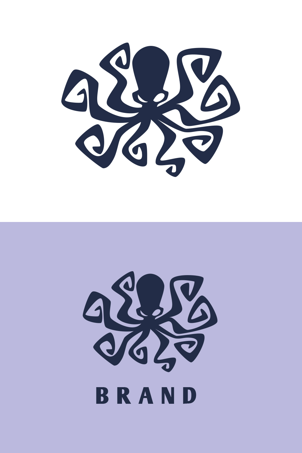 Tribal Octopus Logo Design pinterest preview image.