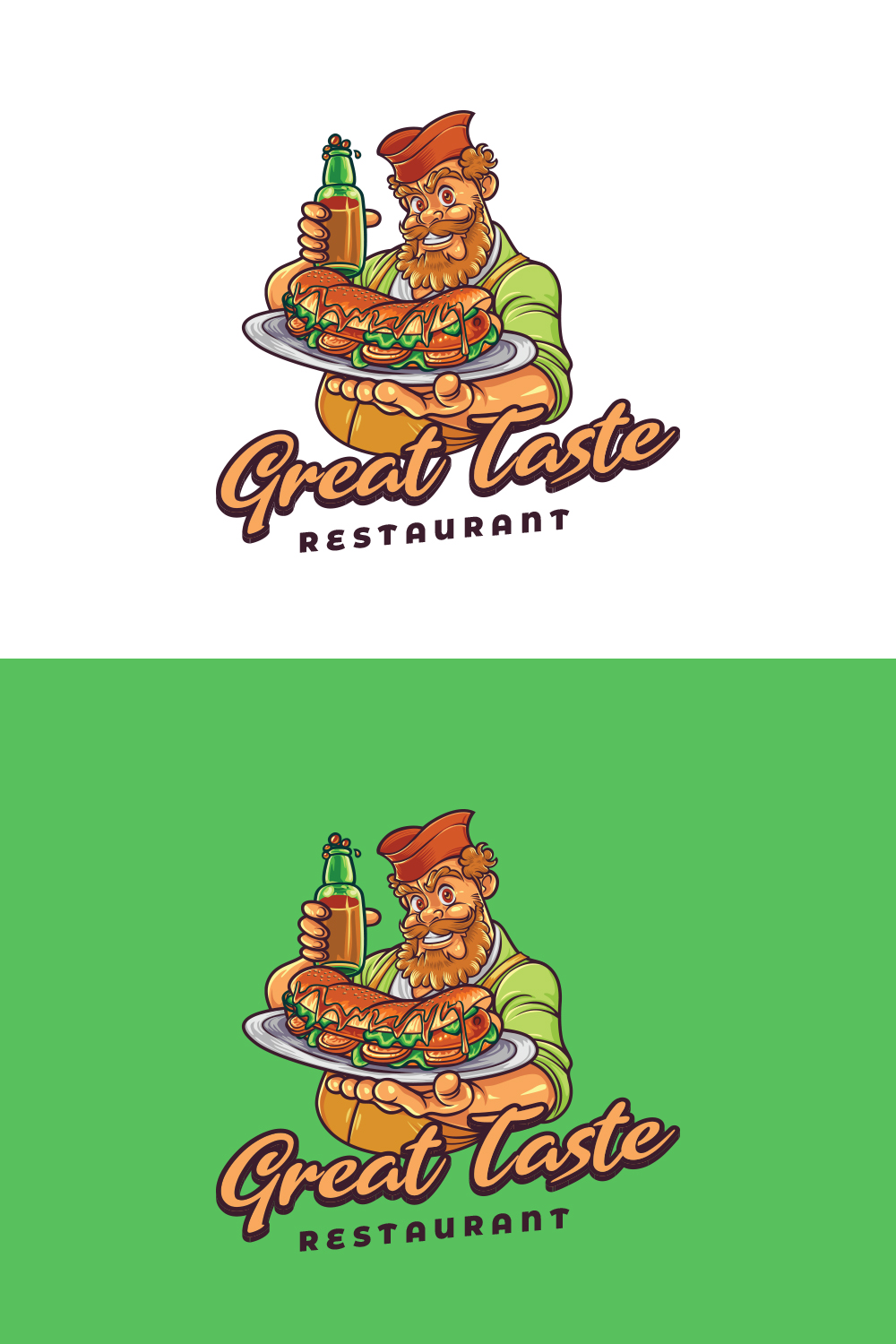 Hot Dog Restaurant Logo Design pinterest preview image.