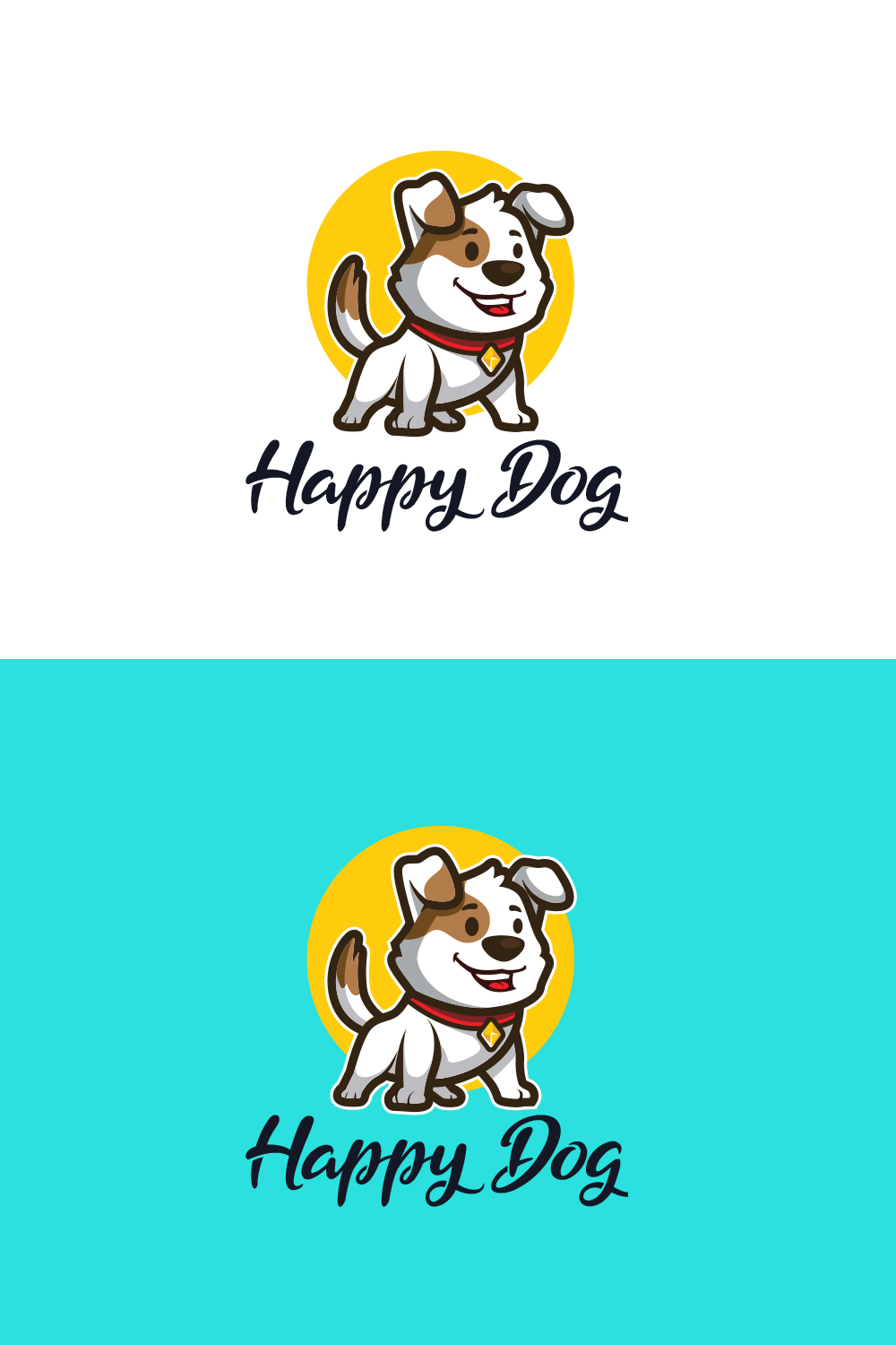 Happy Dog Logo Design pinterest preview image.