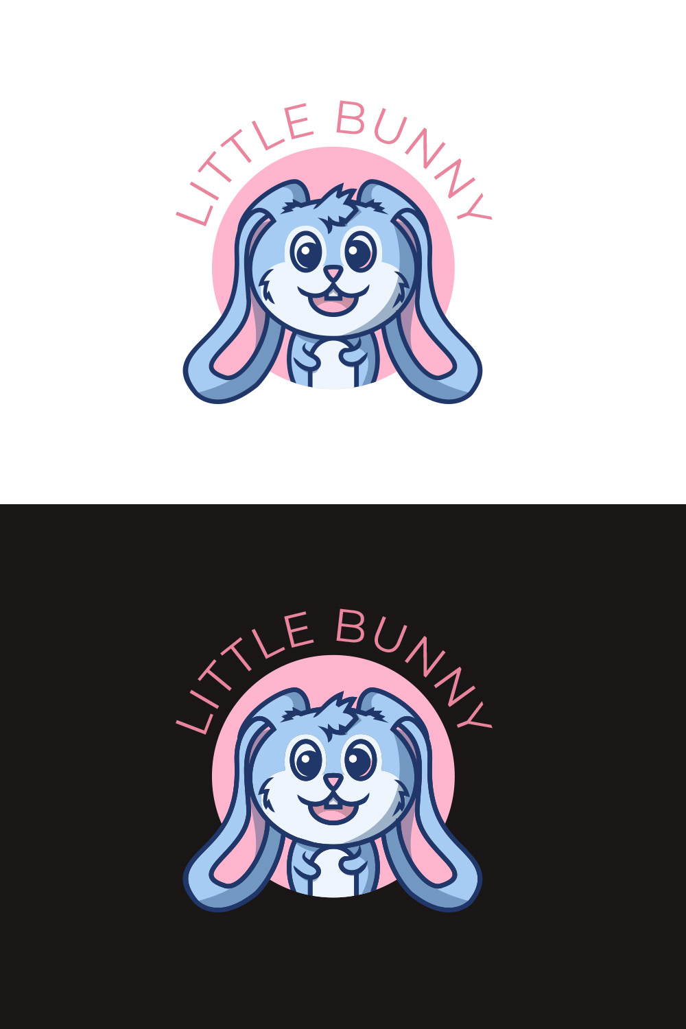 Little Bunny Mascot Logo pinterest preview image.