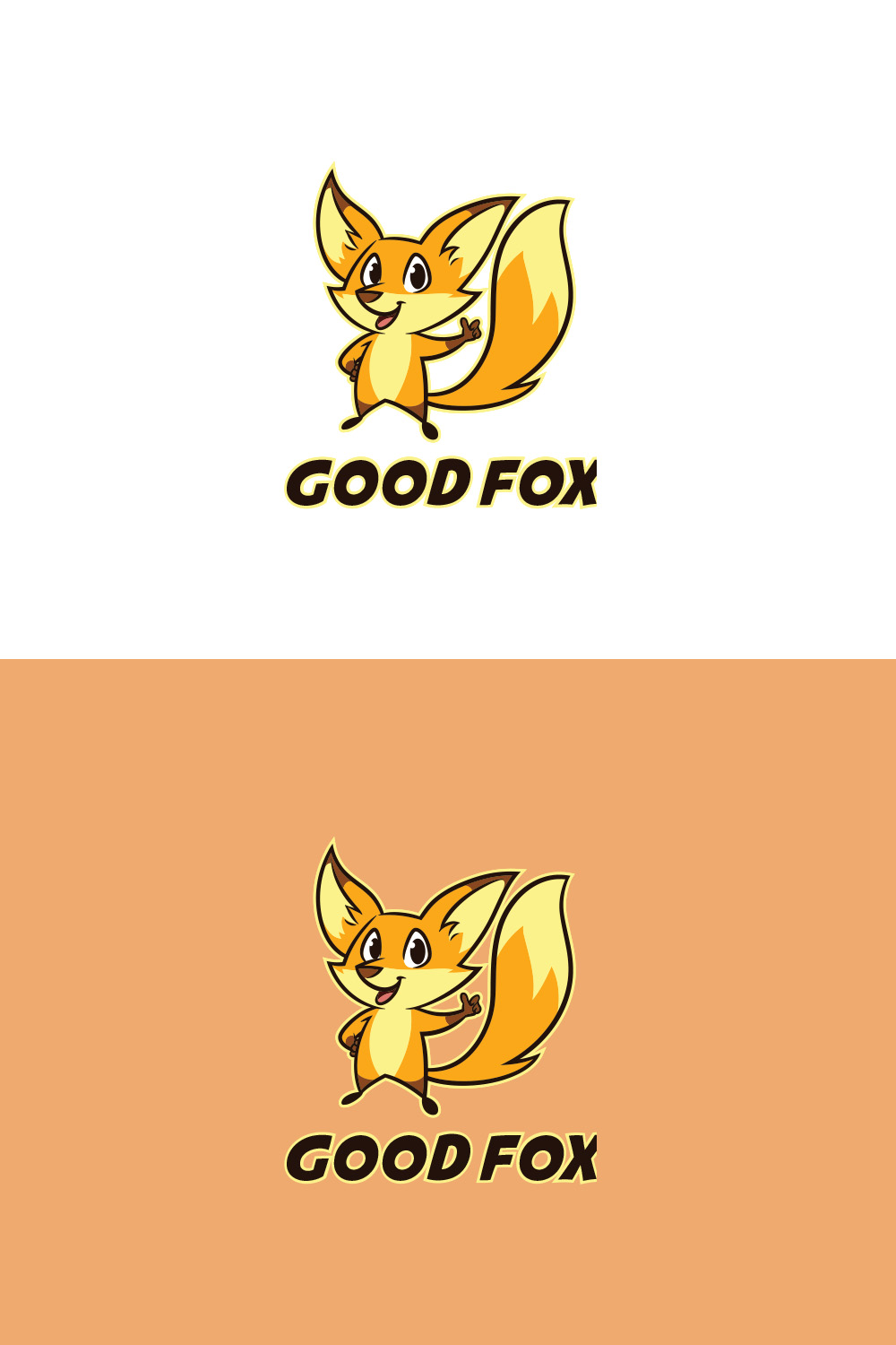 Good Fox Cartoon Mascot Logo Design pinterest preview image.