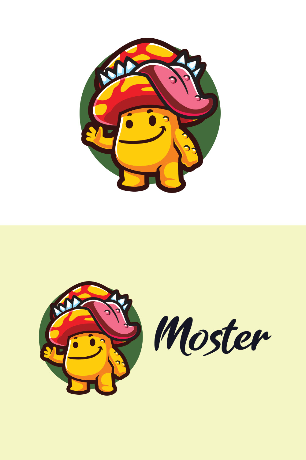 Mushroom Monster Character Mascot Logo pinterest preview image.