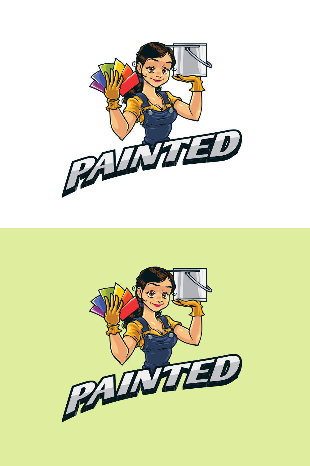 Painter Girl Mascot Logo pinterest preview image.