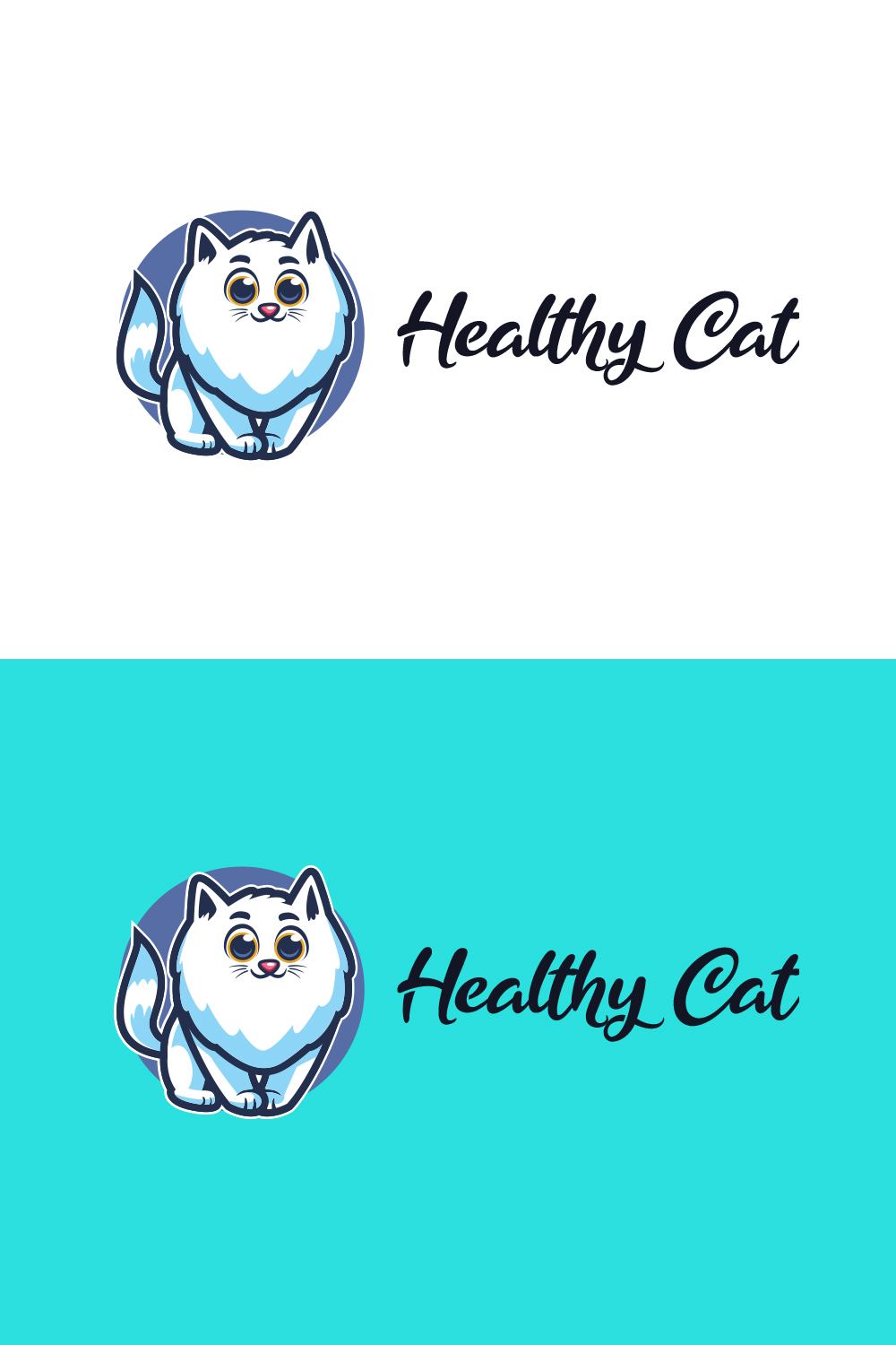 Healthy Cat Logo Design pinterest preview image.