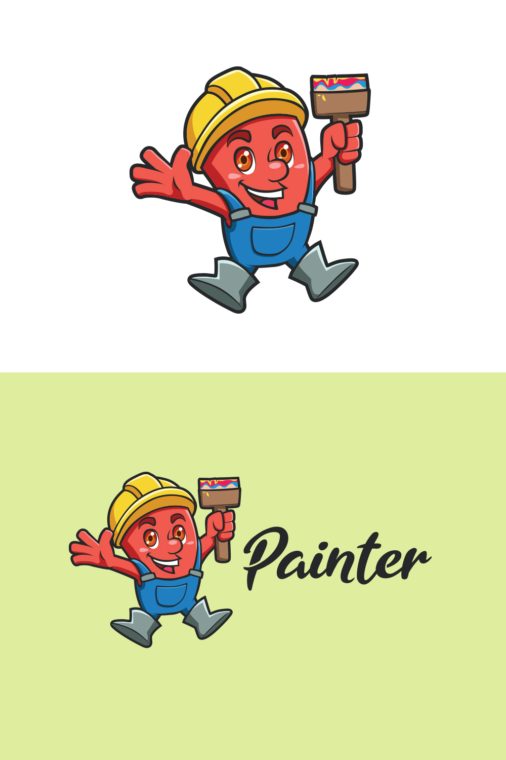 Monster Painter Mascot Logo Design pinterest preview image.