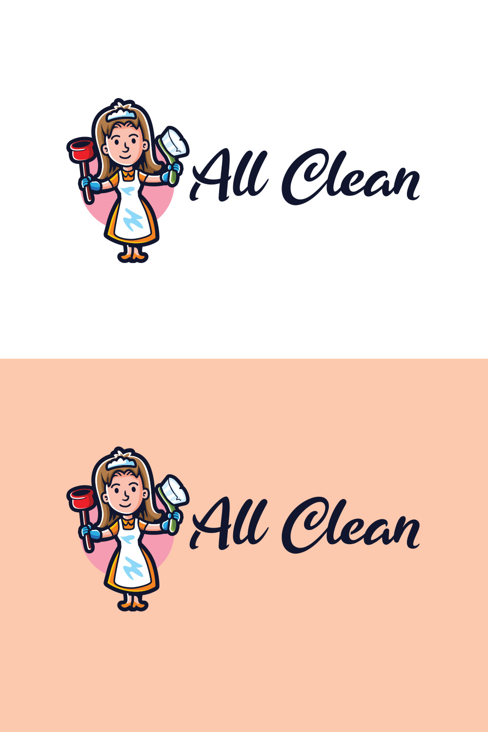 Maid V4 Character Mascot Logo pinterest preview image.