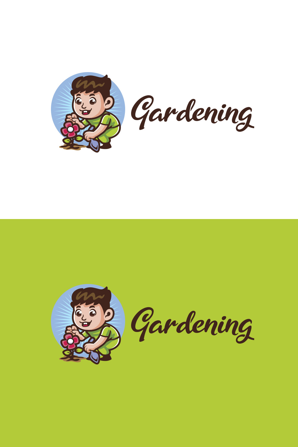 Gardening Boy Character Mascot Logo pinterest preview image.