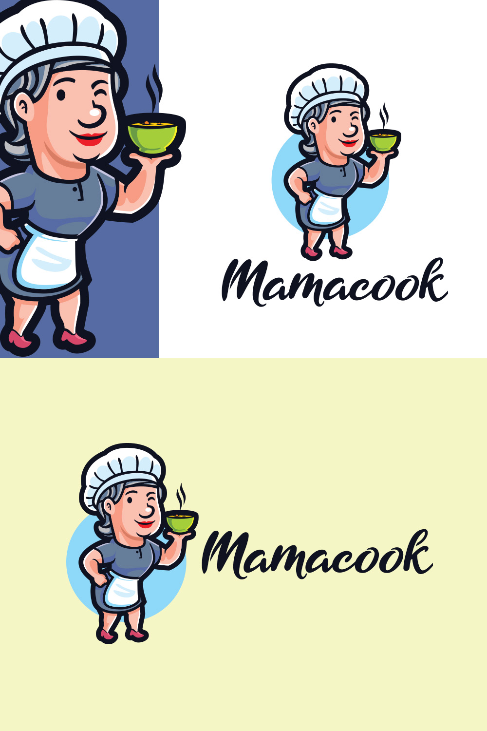 Mama Cook Character Mascot Logo pinterest preview image.