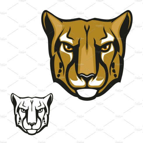 Cheetah, guepard animal head mascot cover image.