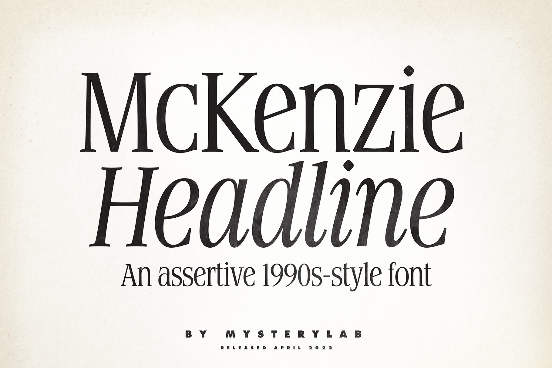 McKenzie Headline Nineties Font preview image.