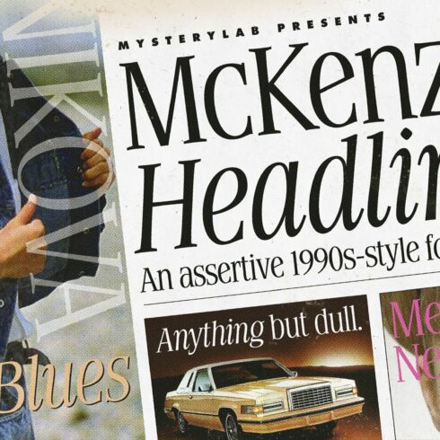 McKenzie Headline Nineties Font cover image.