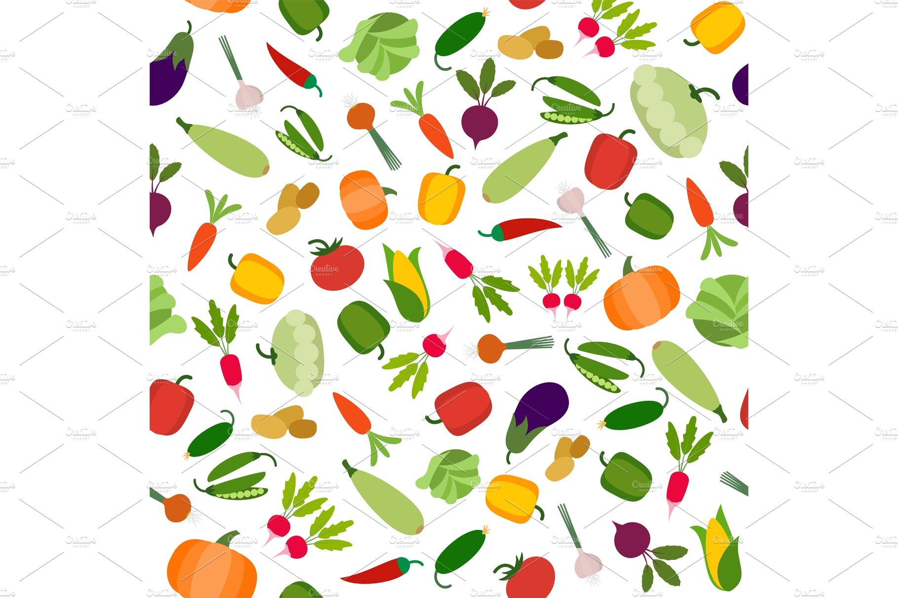 Vegetables organic seamless pattern cover image.