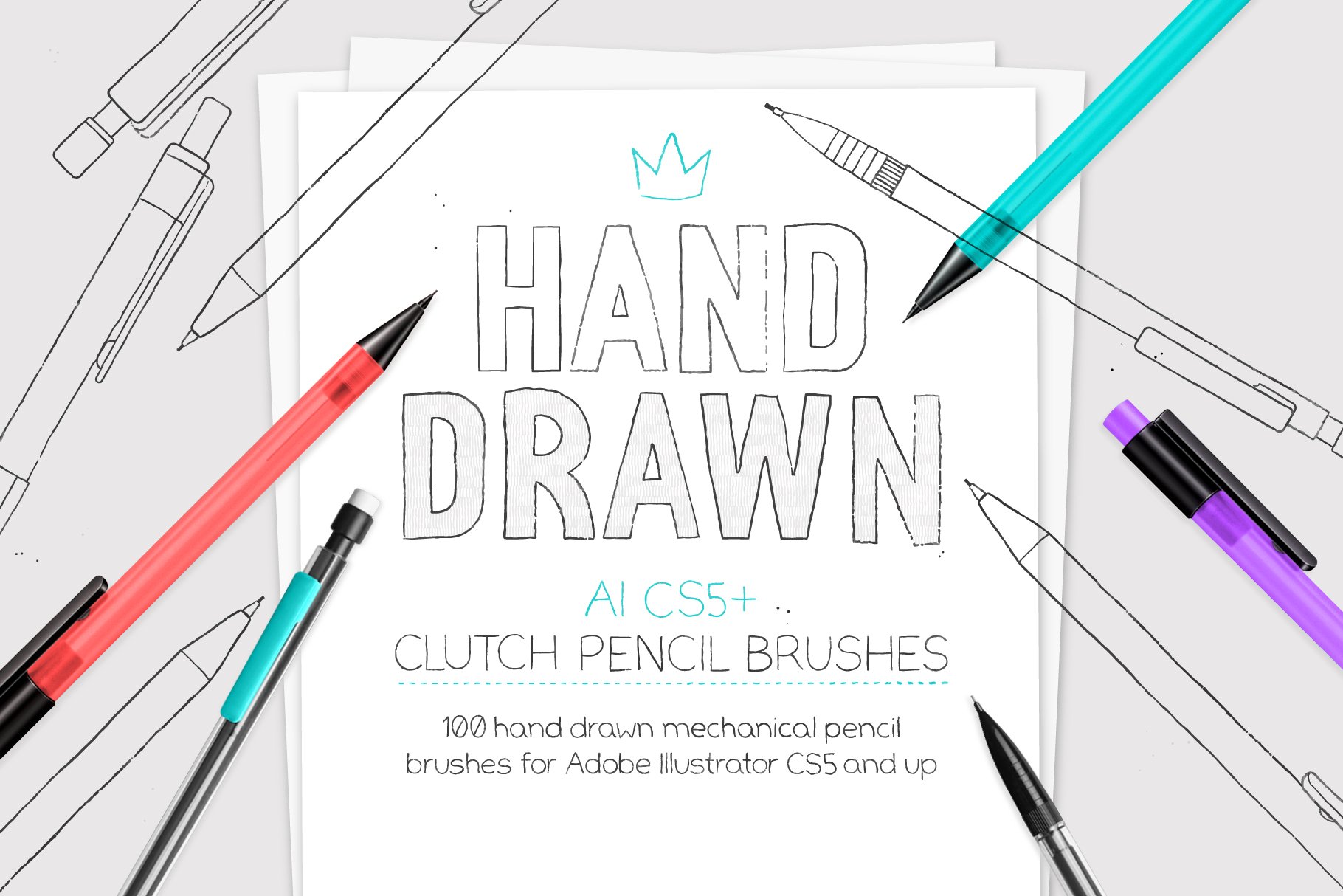 AI mechanical pencil brushes cover image.