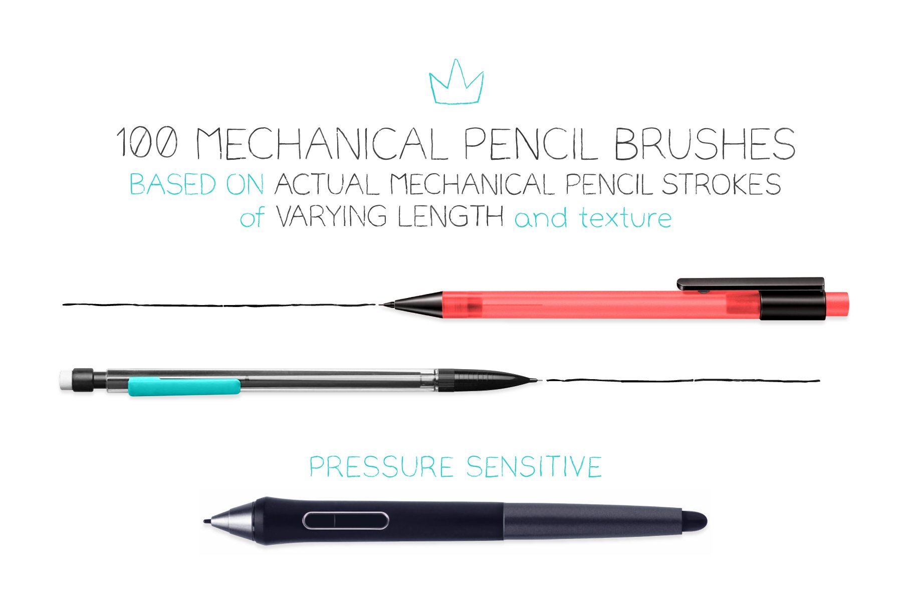 AI mechanical pencil brushes preview image.