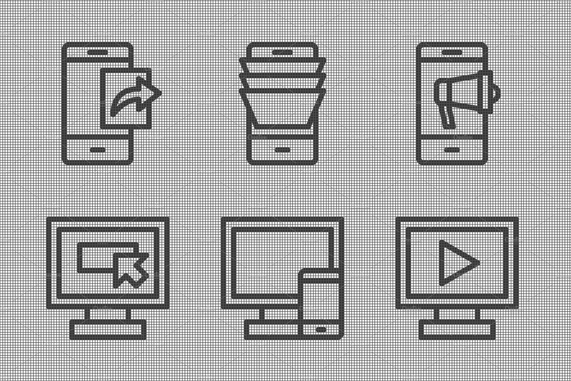 25 Media Communication Icons preview image.