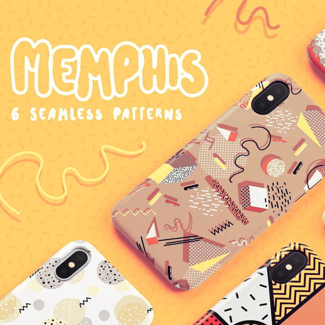 Memphis Seamless Patterns Collection preview image.