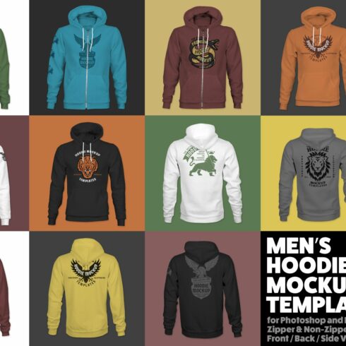 Men's Hoodie Mockup Templates cover image.