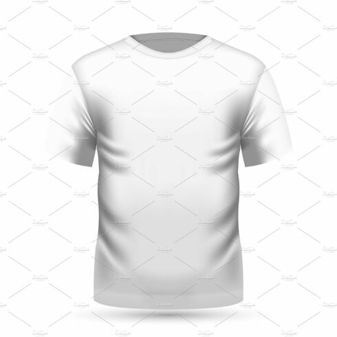 Mens white t-shirt in front view cover image.