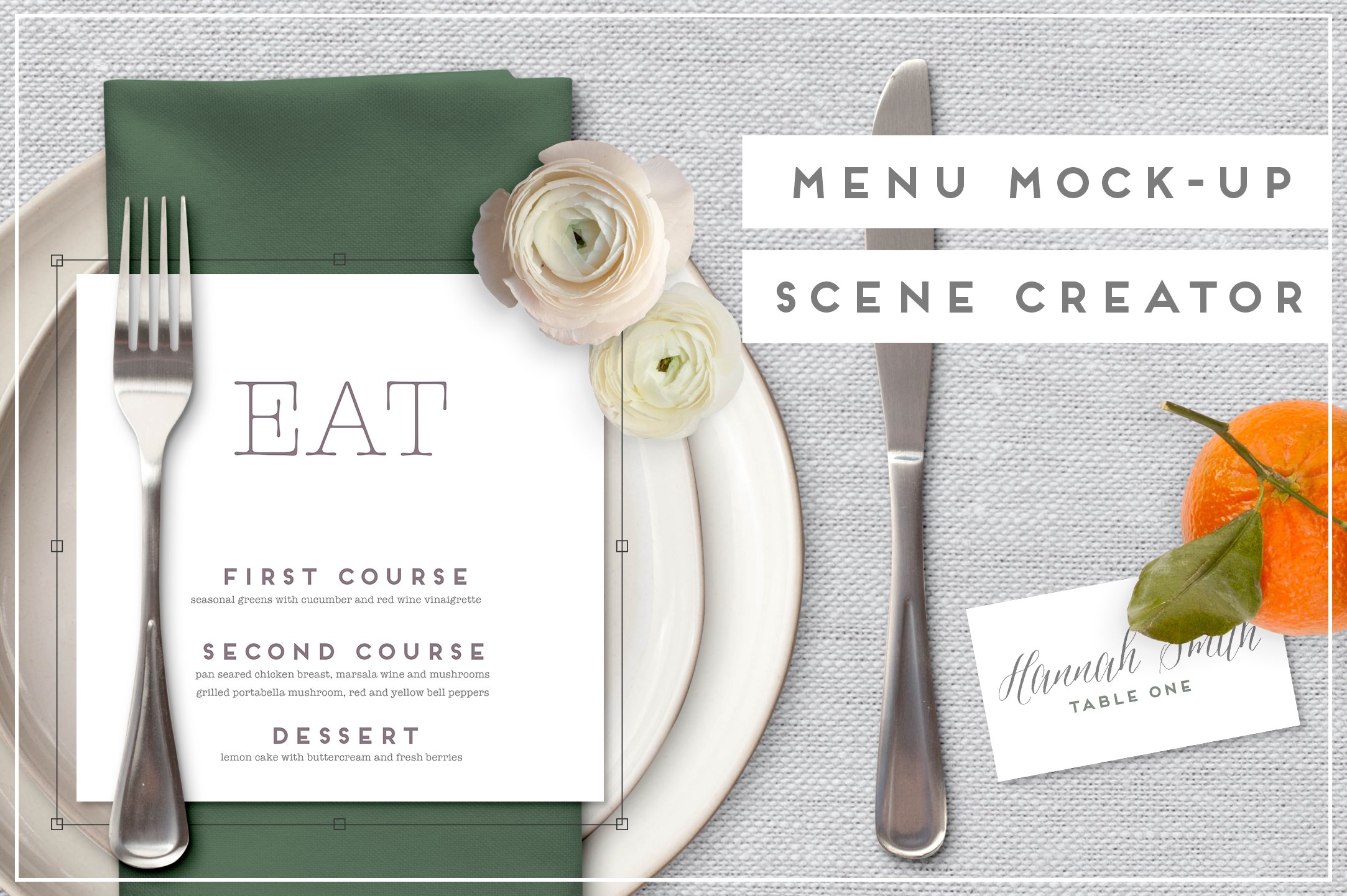 Menu Mockup Flat lay scene creator cover image.