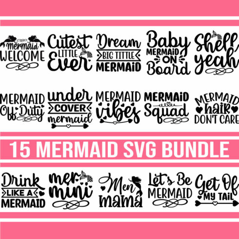 Mermaid SVG Bundle cover image.