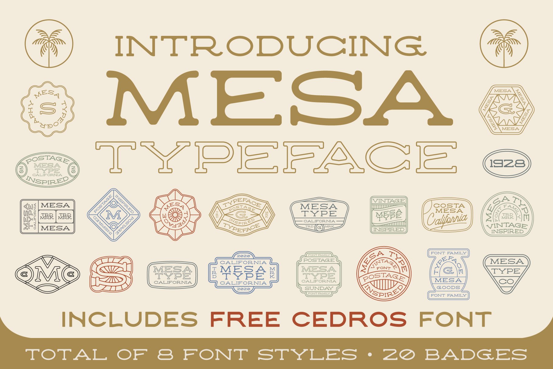 Mesa Typeface Bundle | Vintage Font cover image.